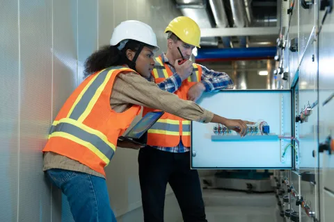 Skilled trades workers data center construction